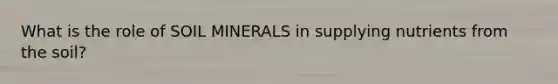 What is the role of SOIL MINERALS in supplying nutrients from the soil?