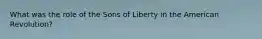 What was the role of the Sons of Liberty in the American Revolution?