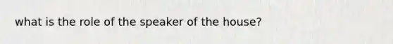 what is the role of the speaker of the house?