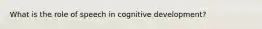 What is the role of speech in cognitive development?