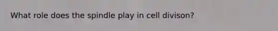 What role does the spindle play in cell divison?
