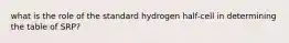 what is the role of the standard hydrogen half-cell in determining the table of SRP?