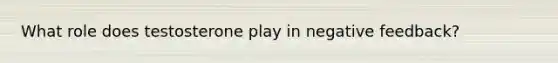 What role does testosterone play in negative feedback?