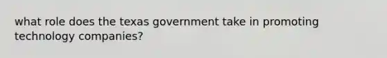 what role does the texas government take in promoting technology companies?