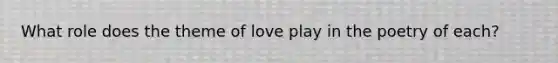 What role does the theme of love play in the poetry of each?