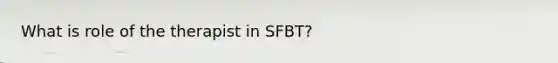 What is role of the therapist in SFBT?