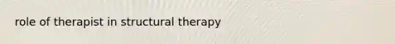 role of therapist in structural therapy