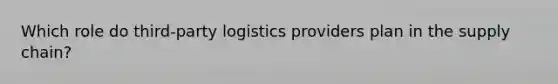 Which role do third-party logistics providers plan in the supply chain?