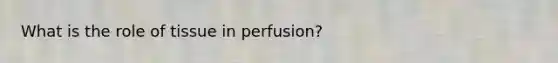 What is the role of tissue in perfusion?