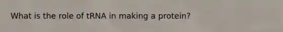 What is the role of tRNA in making a protein?