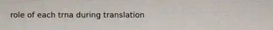 role of each trna during translation