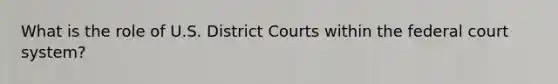 What is the role of U.S. District Courts within the federal court system?