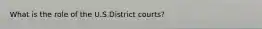 What is the role of the U.S District courts?