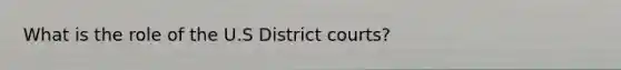 What is the role of the U.S District courts?