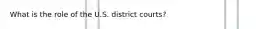 What is the role of the U.S. district courts?