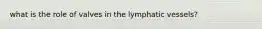 what is the role of valves in the lymphatic vessels?