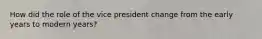 How did the role of the vice president change from the early years to modern years?