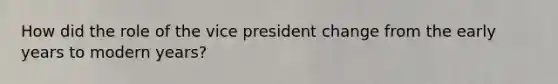 How did the role of the vice president change from the early years to modern years?