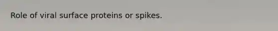 Role of viral surface proteins or spikes.