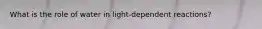 What is the role of water in light-dependent reactions?