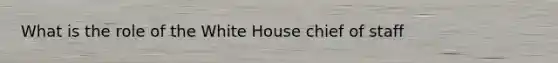 What is the role of the White House chief of staff