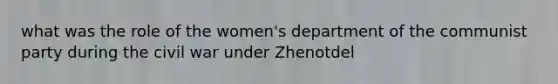 what was the role of the women's department of the communist party during the civil war under Zhenotdel