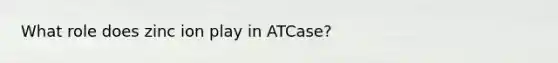 What role does zinc ion play in ATCase?