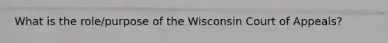 What is the role/purpose of the Wisconsin Court of Appeals?