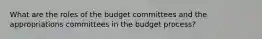 What are the roles of the budget committees and the appropriations committees in the budget process?