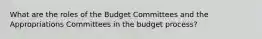 What are the roles of the Budget Committees and the Appropriations Committees in the budget process?