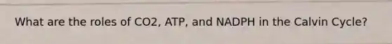 What are the roles of CO2, ATP, and NADPH in the Calvin Cycle?