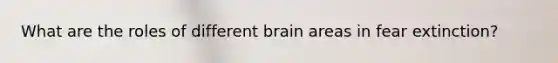 What are the roles of different brain areas in fear extinction?