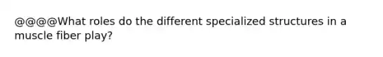 @@@@What roles do the different specialized structures in a muscle fiber play?