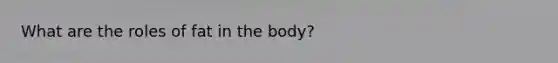 What are the roles of fat in the body?