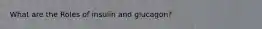 What are the Roles of insulin and glucagon?