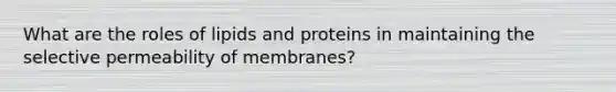 What are the roles of lipids and proteins in maintaining the selective permeability of membranes?