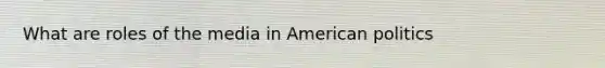 What are roles of the media in American politics