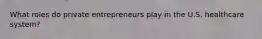 What roles do private entrepreneurs play in the U.S. healthcare system?