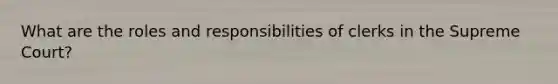 What are the roles and responsibilities of clerks in the Supreme Court?