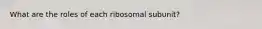 What are the roles of each ribosomal subunit?