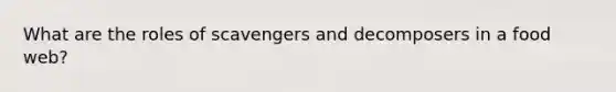What are the roles of scavengers and decomposers in a food web?