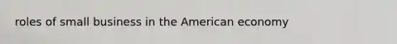 roles of small business in the American economy