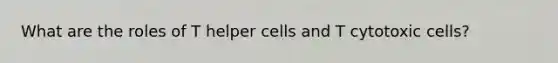 What are the roles of T helper cells and T cytotoxic cells?