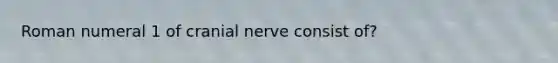 Roman numeral 1 of cranial nerve consist of?