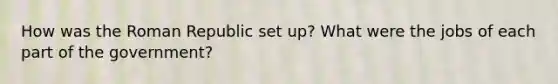 How was the Roman Republic set up? What were the jobs of each part of the government?