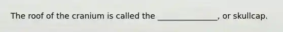 The roof of the cranium is called the _______________, or skullcap.