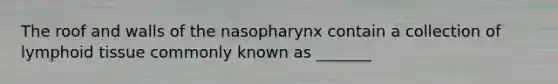 The roof and walls of the nasopharynx contain a collection of lymphoid tissue commonly known as _______