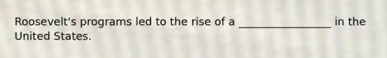 Roosevelt's programs led to the rise of a _________________ in the United States.