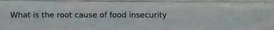 What is the root cause of food insecurity