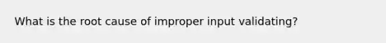 What is the root cause of improper input validating?